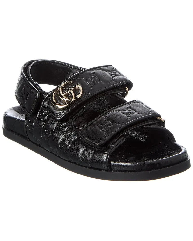 Gucci Double G Leather Sandal Black