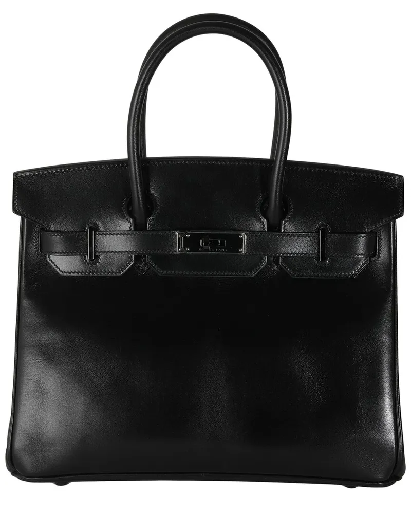 Hermès Black Leather Box So Black Birkin 30 PVD (Authentic Pre-Loved Nocolor