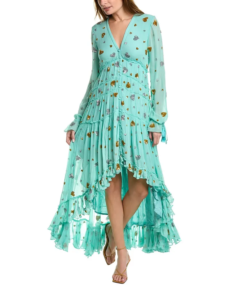 ROCOCO SAND Love Heart Maxi Dress Blue