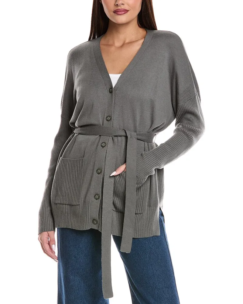 Splendid Georgie Cashmere-Blend Tunic Cardigan Brown