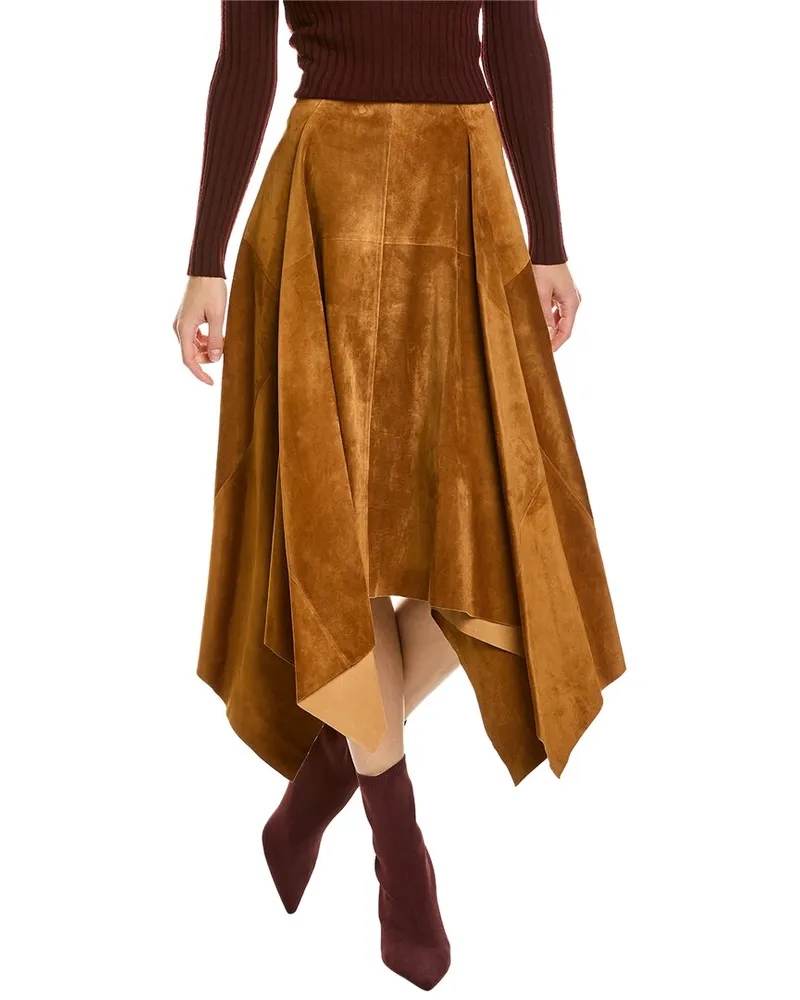 Ferragamo Suede Maxi Skirt Nocolor