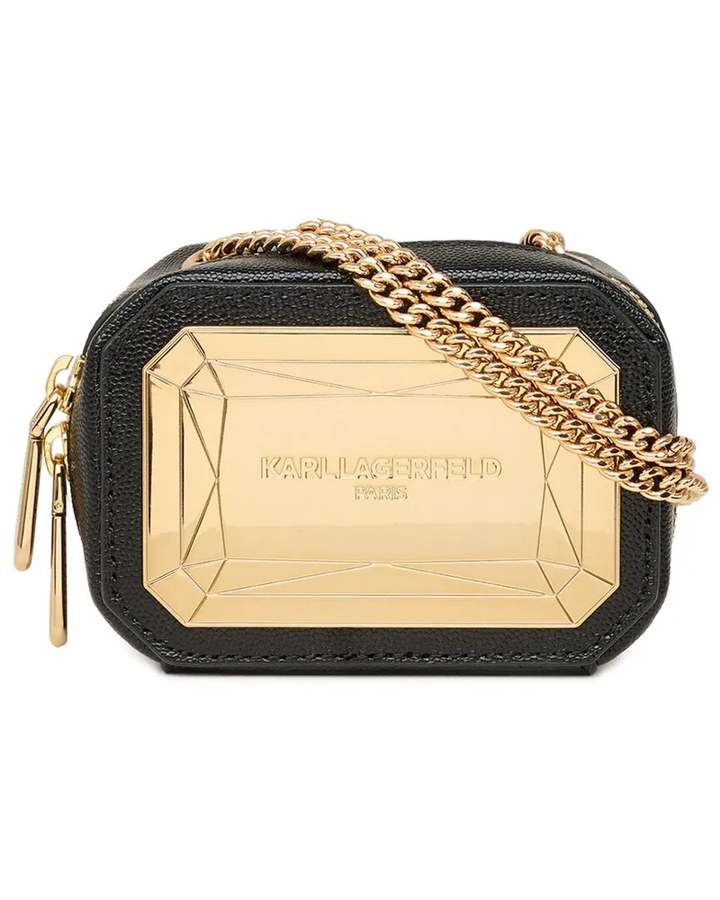 Karl Lagerfeld Ikon Leather Crossbody Black