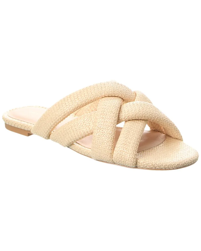 Stuart Weitzman Crossover Raffia Slide Brown