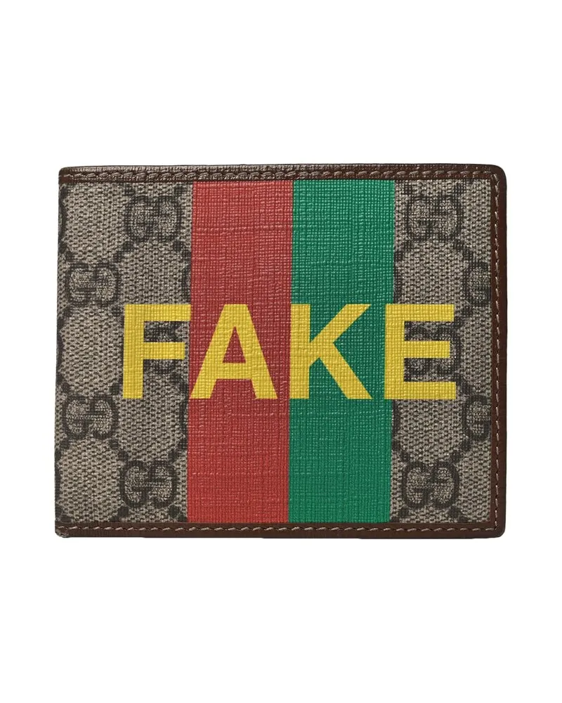 Gucci Brown GG Supreme Coated Canvas Fake/Not Bi-Fold Wallet 636166 (Authentic  Pre-Loved Nocolor