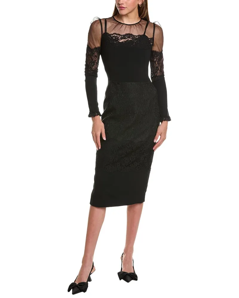 Dolce & Gabbana Silk-Blend Midi Dress Black