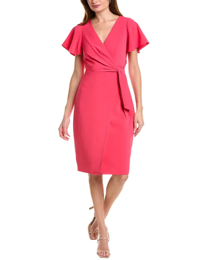 Elie Tahari Faux Wrap Dress Pink
