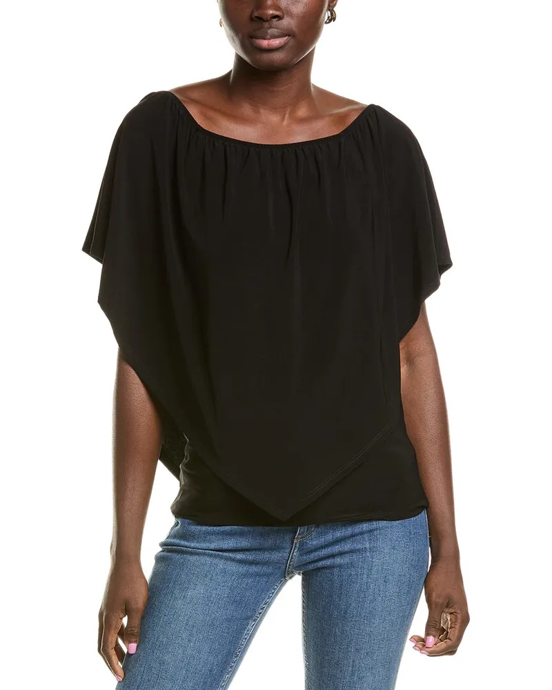 Joseph Ribkoff Off-The-Shoulder Overlay Top Black