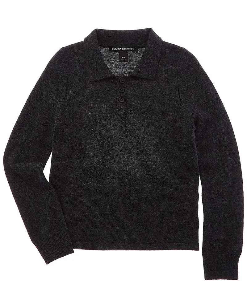 Autumn Cashmere Polo Wool & Cashmere-Blend Sweater Grey