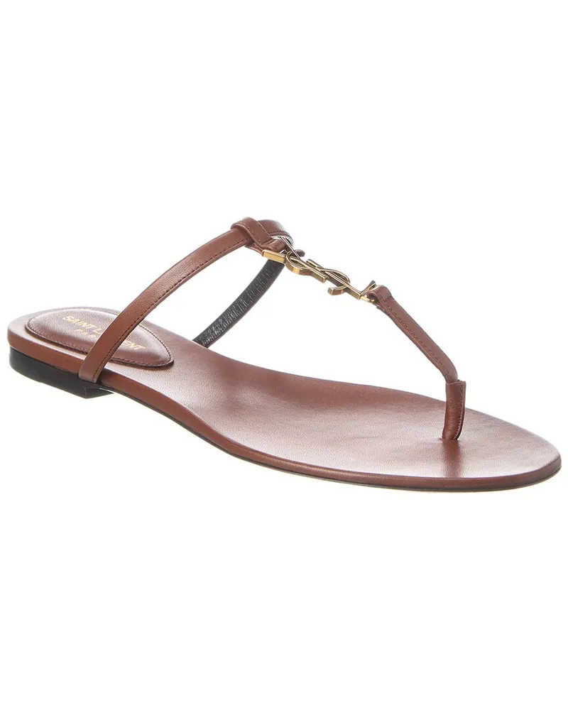 Saint Laurent Cassandra Leather Sandal Nocolor