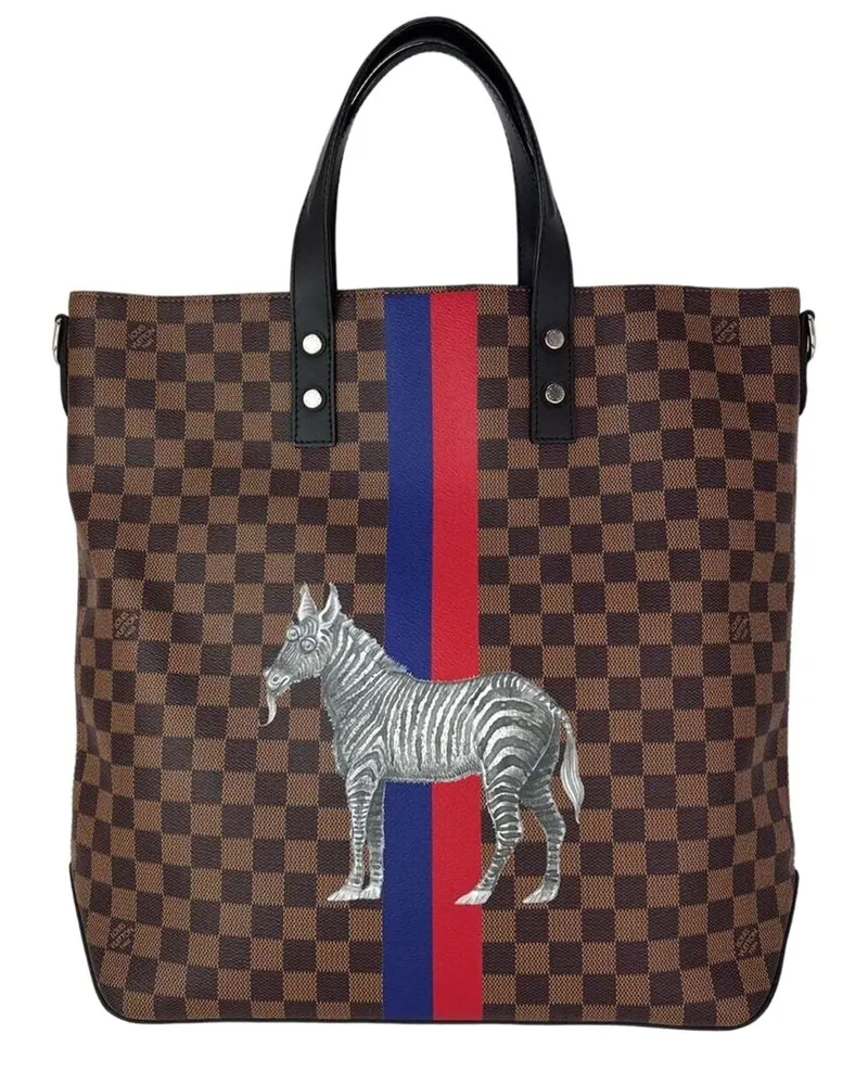 Louis Vuitton Brown Damier Ebene Canvas Savane Zebra Atlas Tote (Authentic  Pre-Loved Nocolor