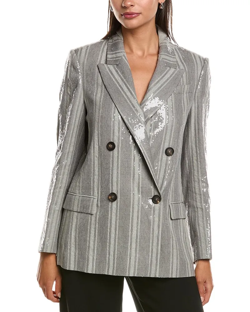 Brunello Cucinelli Sequin Linen Blazer Nocolor
