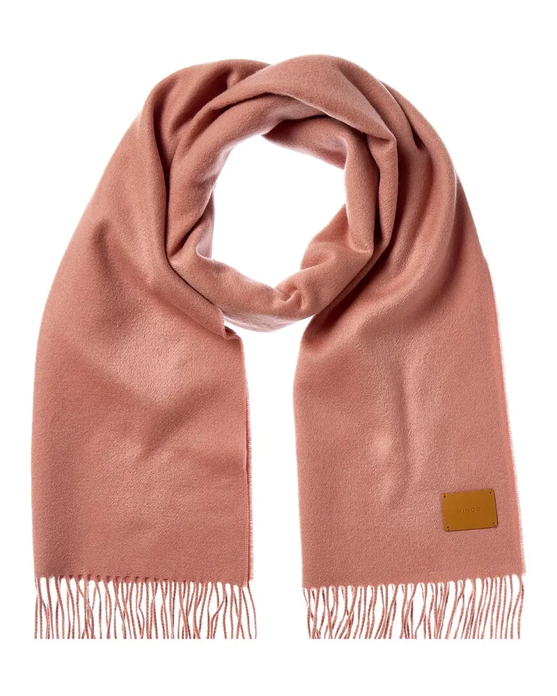 Vince Double-Face Solid Cashmere Scarf Pink