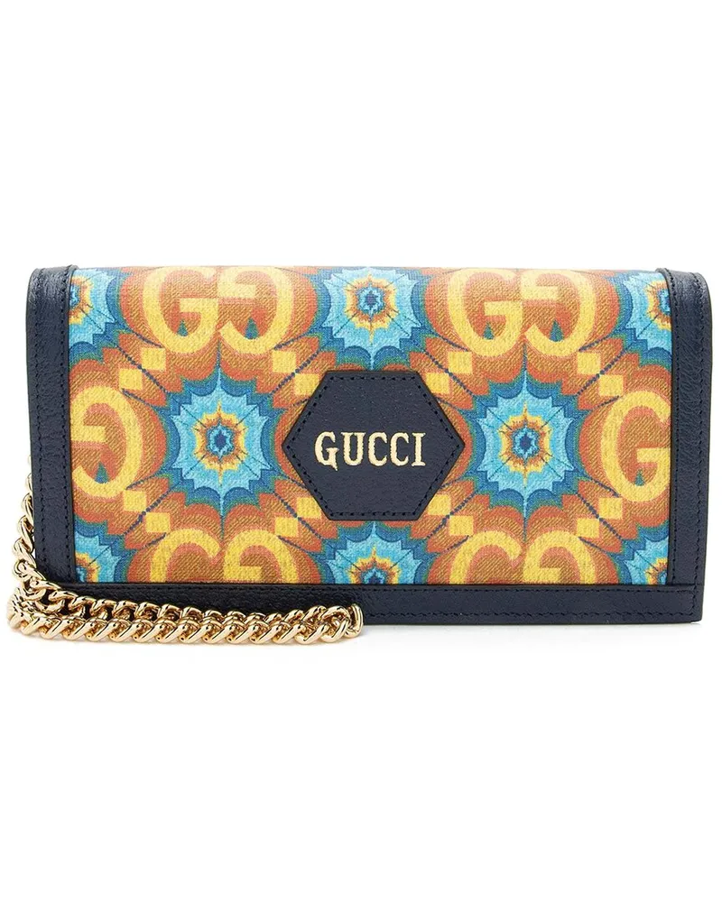 Gucci Blue GG Kaleidoscope Canvas 100th Anniversary Chain Wallet (Authentic  Pre-Loved Nocolor