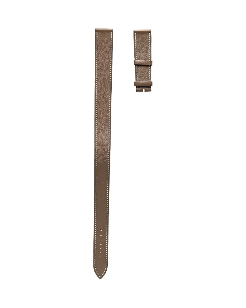 Hermès Etoupe Epsom Leather Heure H Hour Watch MM Double Tour Strap (Authentic Pre-Loved Nocolor