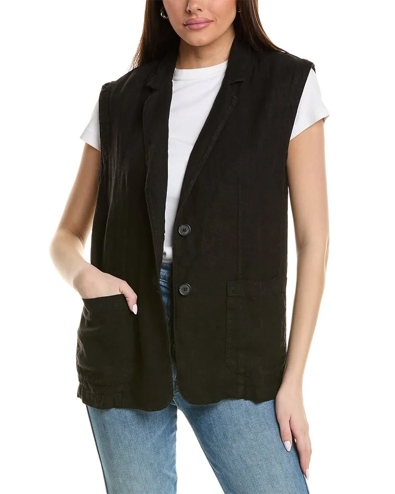 Graham & Spencer Bethan Linen Vest Black