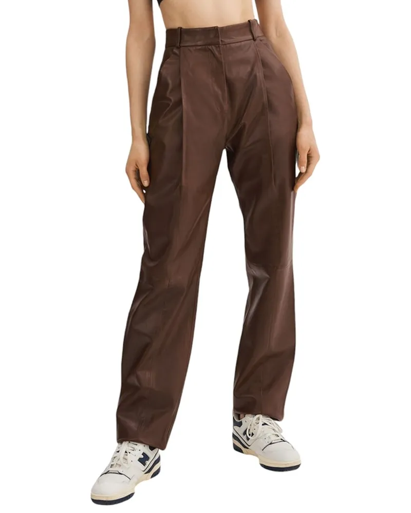 LAMARQUE High Waisted Leather Trouser Nocolor