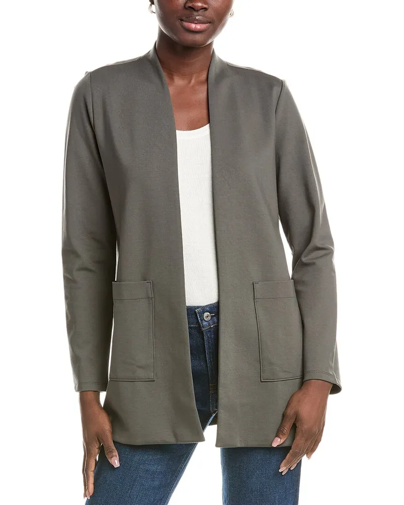 Eileen Fisher Petite High Collar Long Jacket Nocolor