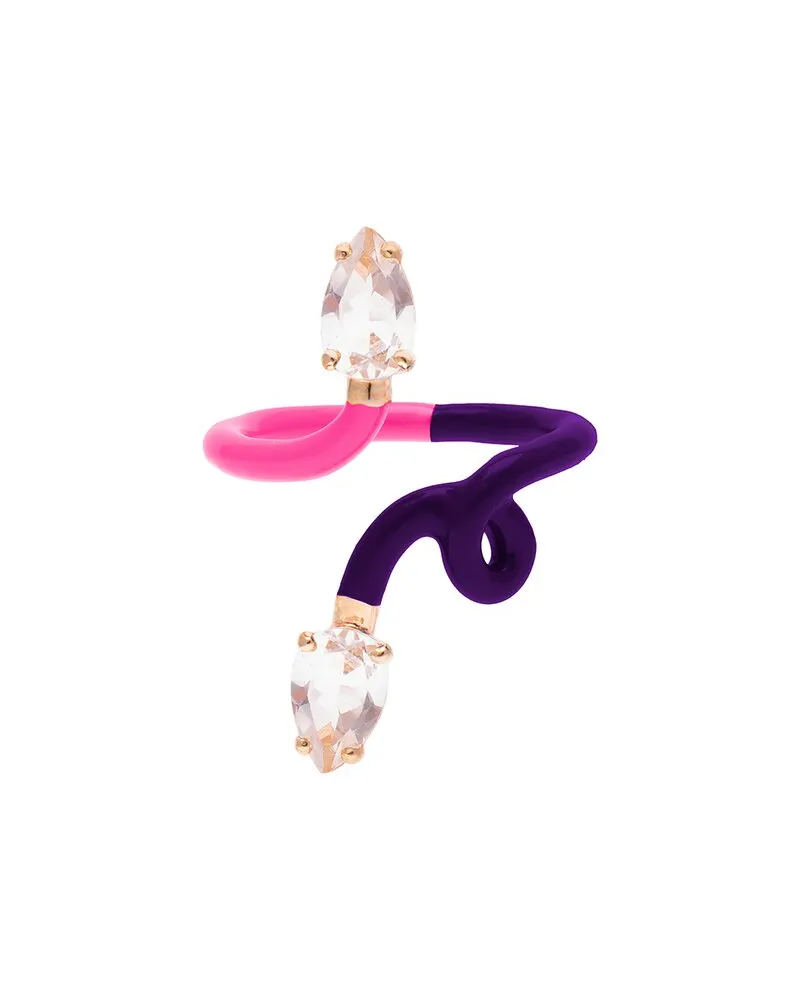 Bea Bongiasca You Are So Vine 9K & Silver 1.58 ct. tw. Rock Crystal Double Tendril Ring Nocolor