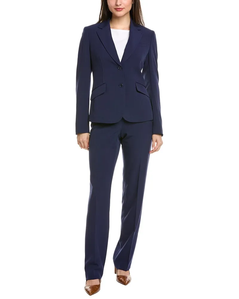 Anne Klein 3p Skirted Suit Set Blue