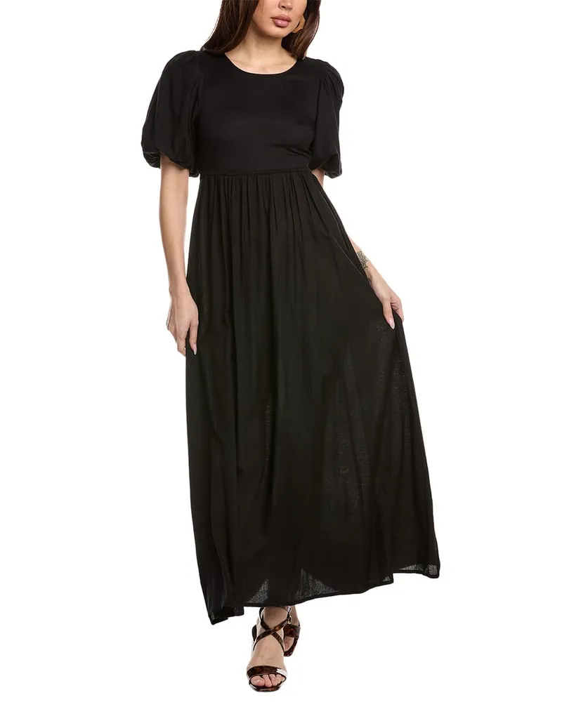 Beach Riot Weston Linen-Blend Maxi Dress Black
