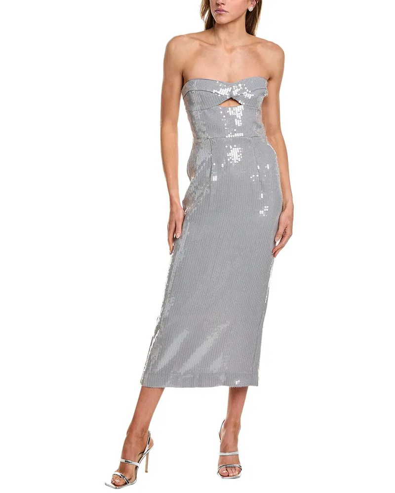 Bardot Cerise Sequin Midi Dress Grey