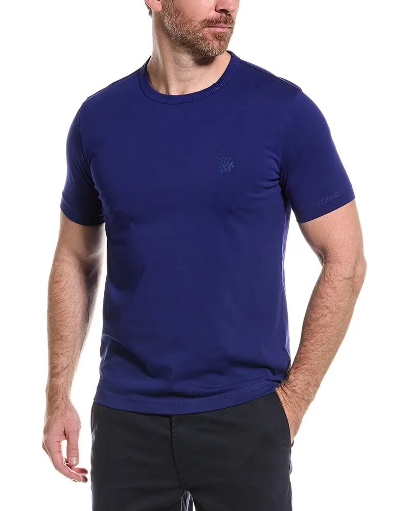 Paul Smith Zebra Stripe Regular Fit T-Shirt Blue