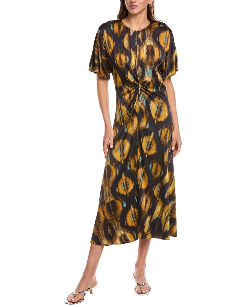 ba&sh Short Kimono Sleeve Midi Dress Blue