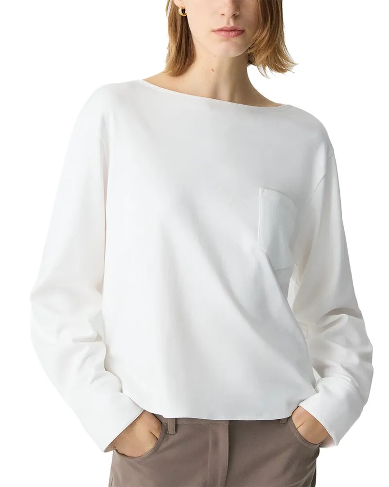 Theory Boat Neck T-Shirt White