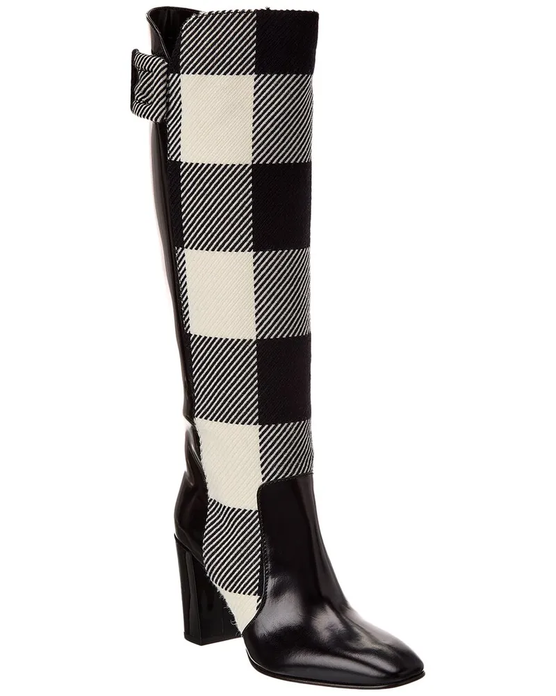 Roger Vivier Leather Knee-High Boot Black