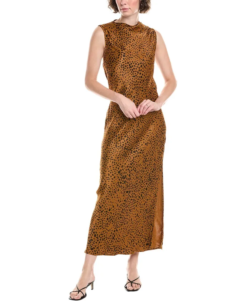 Bella Dahl Cowl Neck Midi Dress Brown