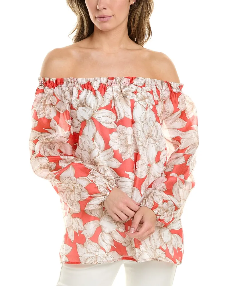 Anne Klein Ruffle Top Red