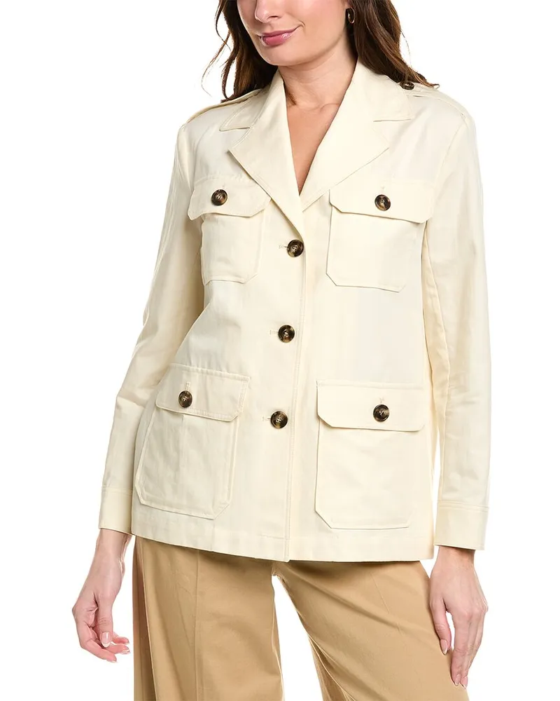 Max Mara Bacca Linen-Blend Jacket White