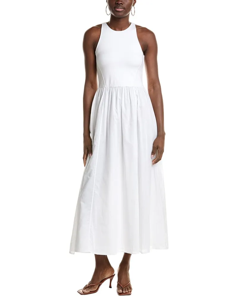 ATM Mixed Media Maxi Dress White