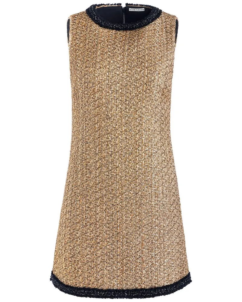 Alice + Olivia Clyde Shift Dress Gold