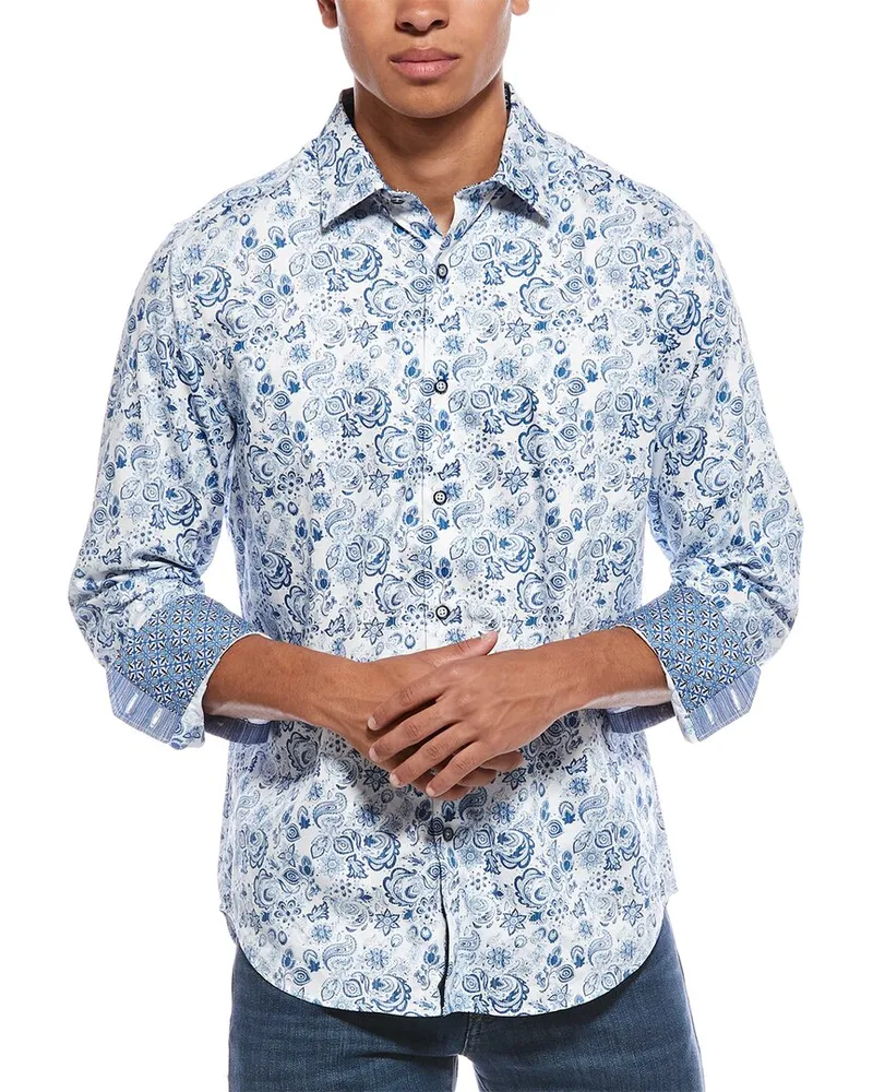 Robert Graham Lamton Classic Fit Woven Shirt Blue