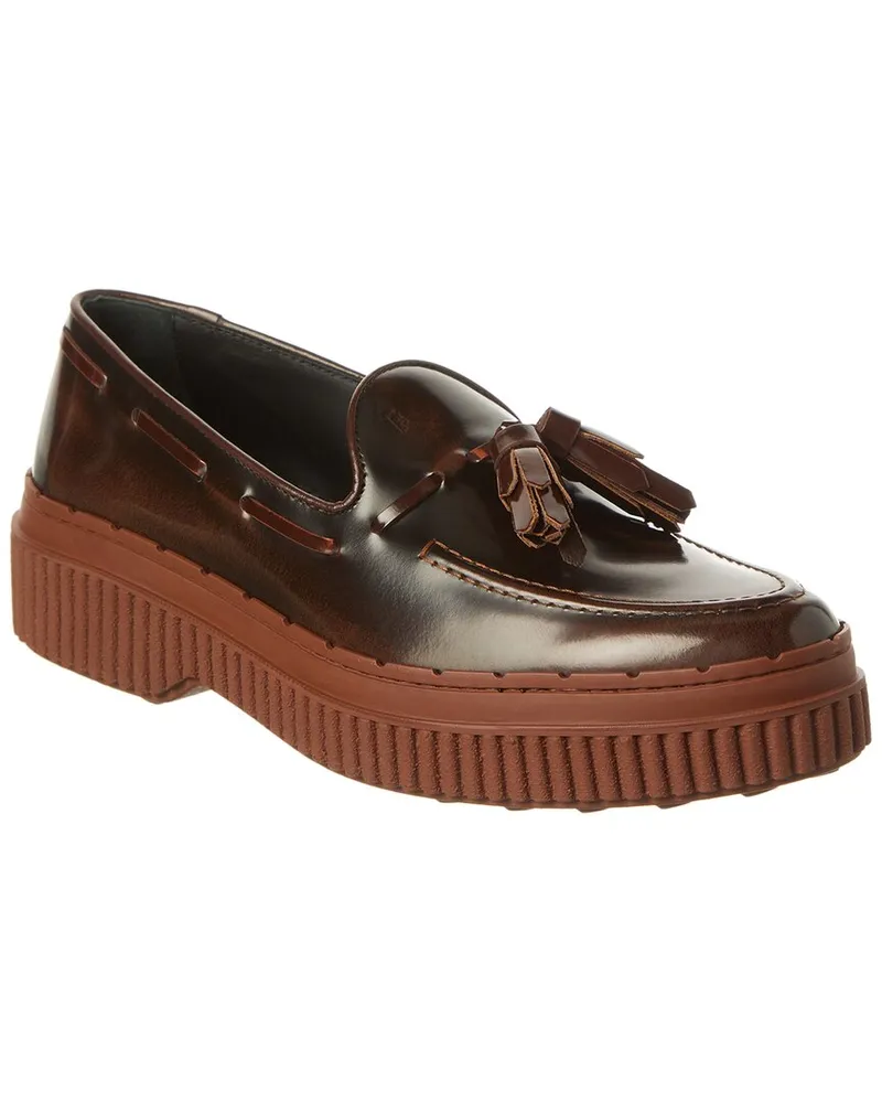 TOD'S TOD’s Tassel Leather Loafer Brown