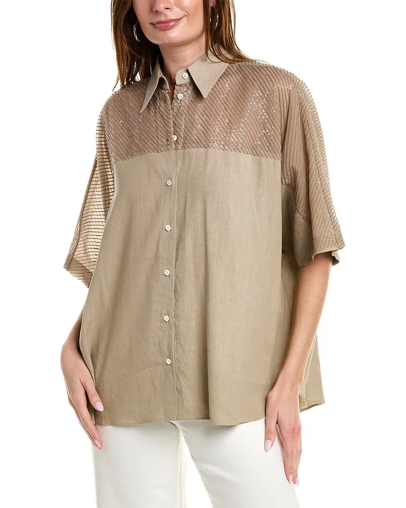 Brunello Cucinelli Linen-Blend Shirt Nocolor