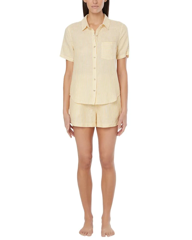 Onia Air Linen-Blend Short Sleeve Shirt Nocolor