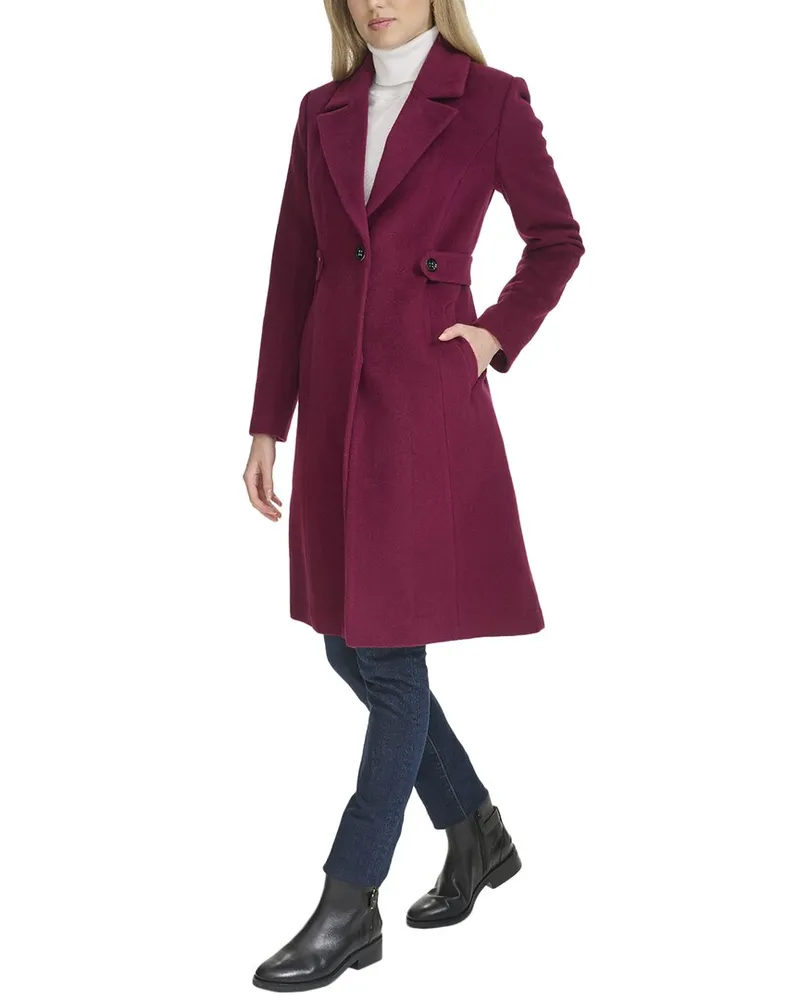 COLE HAAN Timeless Wool-Blend Coat Purple