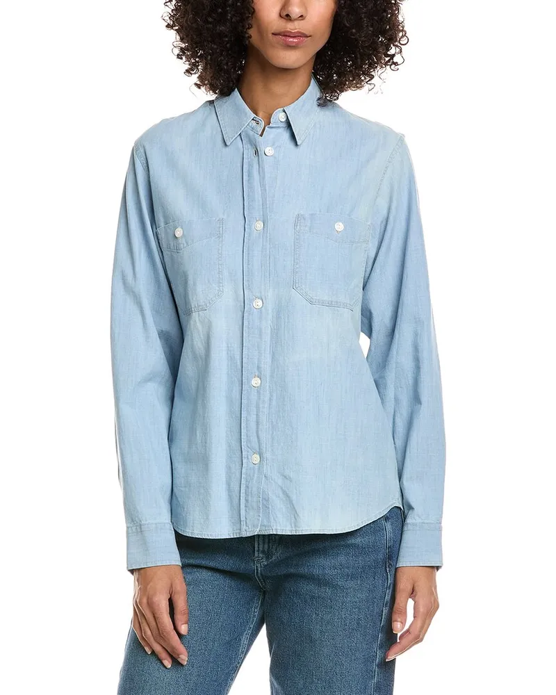 Officine Generale Officine Generale Elena Chambray Shirt Blue