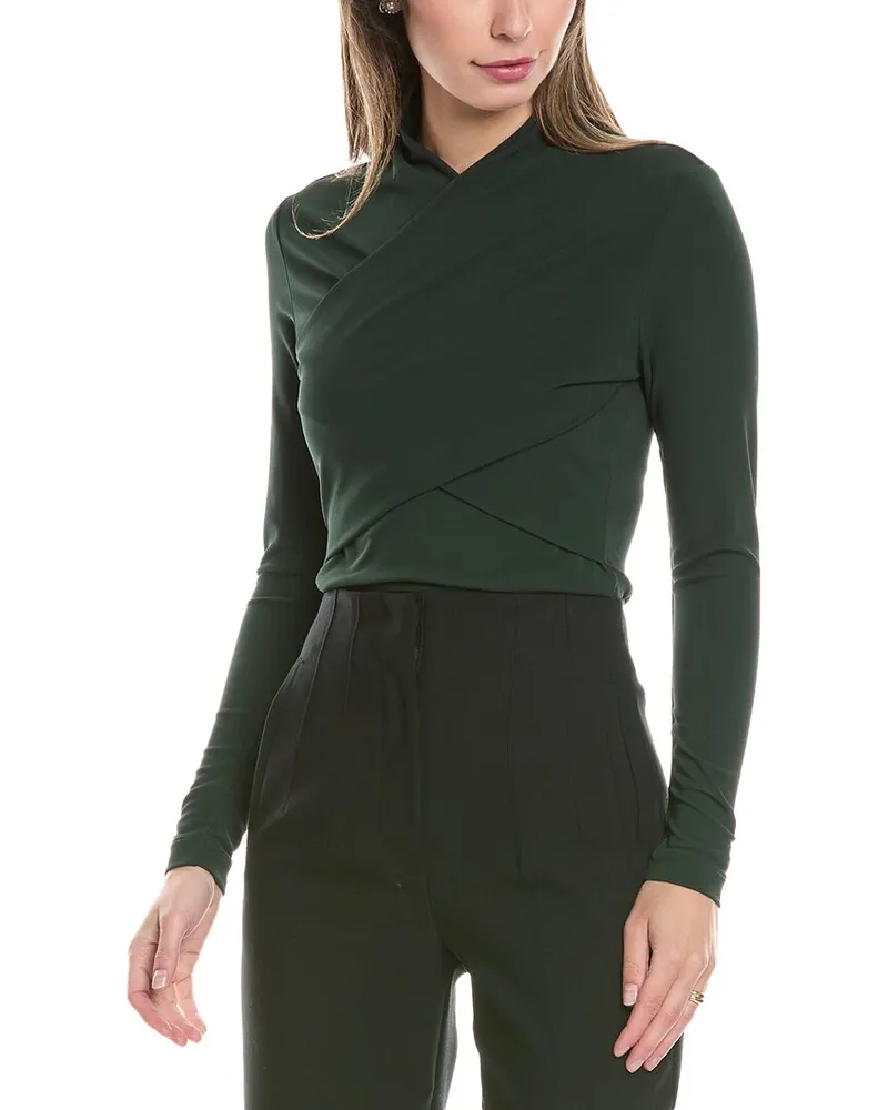 Reiss Ellie Fitted Wrap Top Green