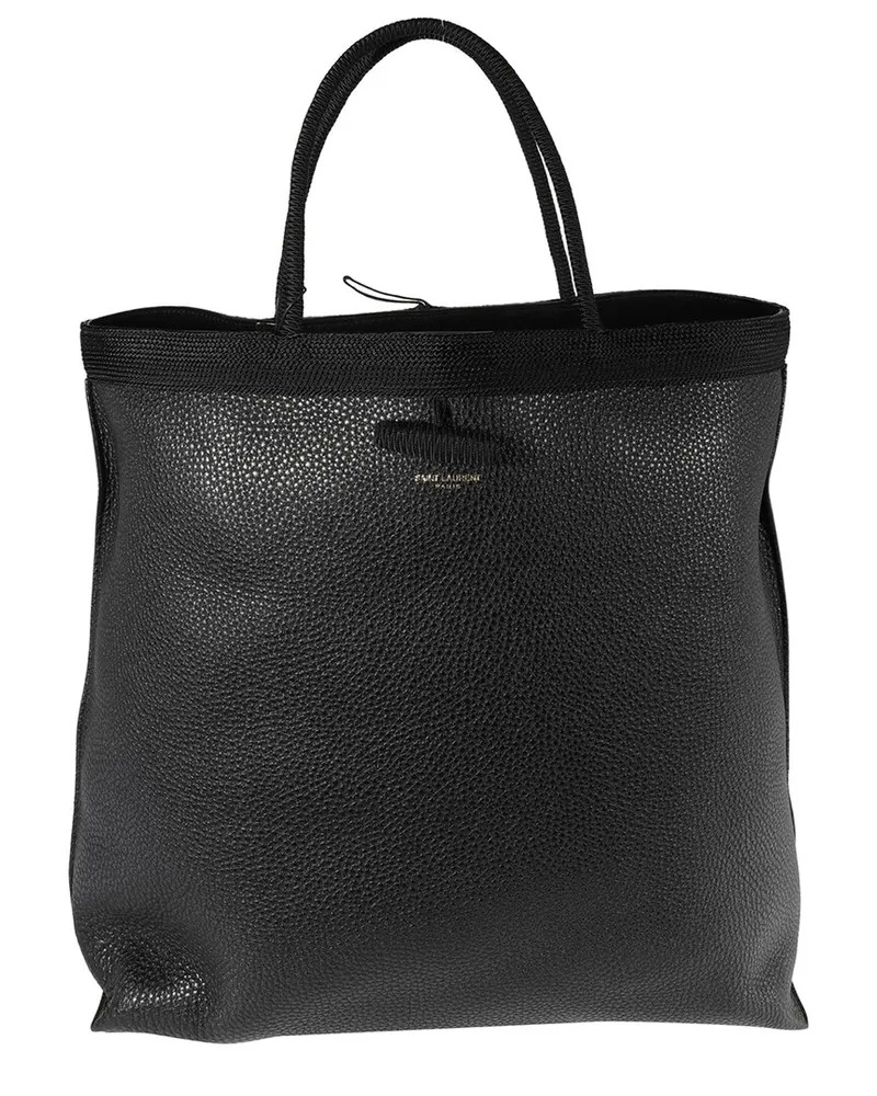 Saint Laurent Black Leather Passamaneria Patti Tote (Authentic Pre-Loved Nocolor