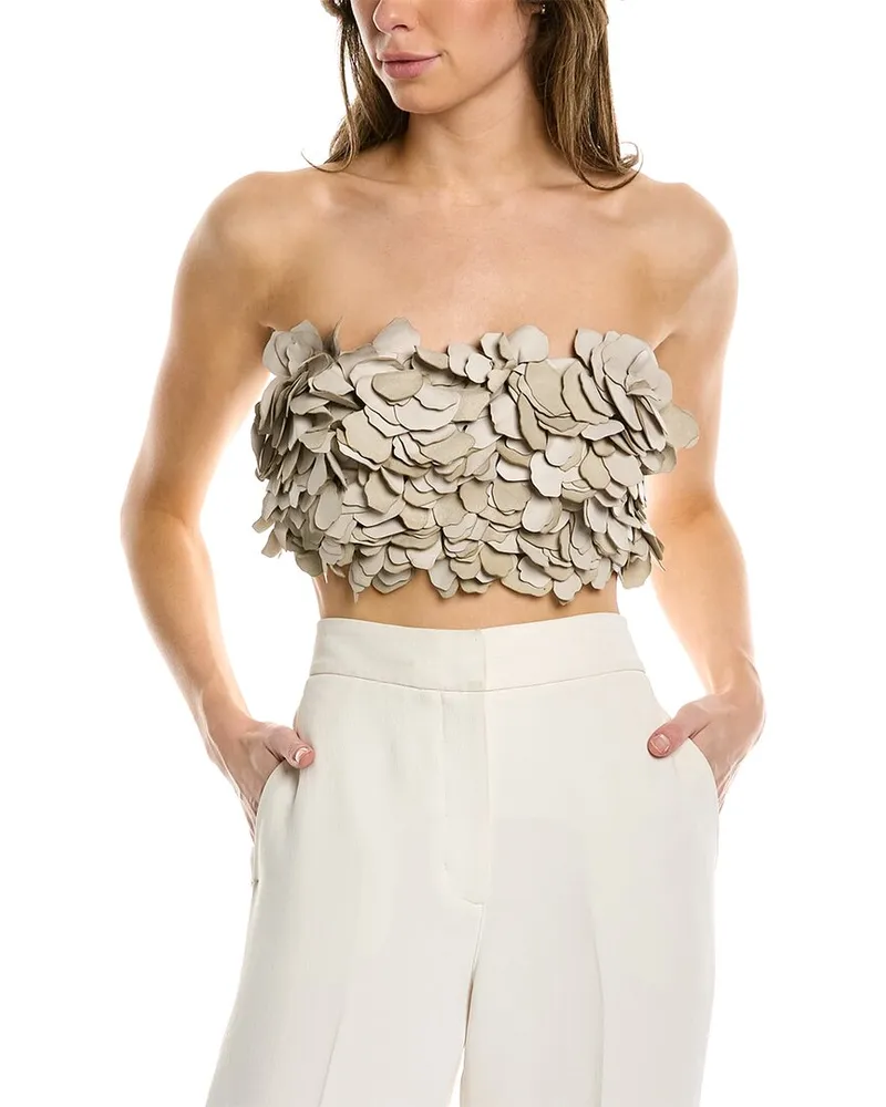 Brunello Cucinelli Bandeau Leather Top Nocolor