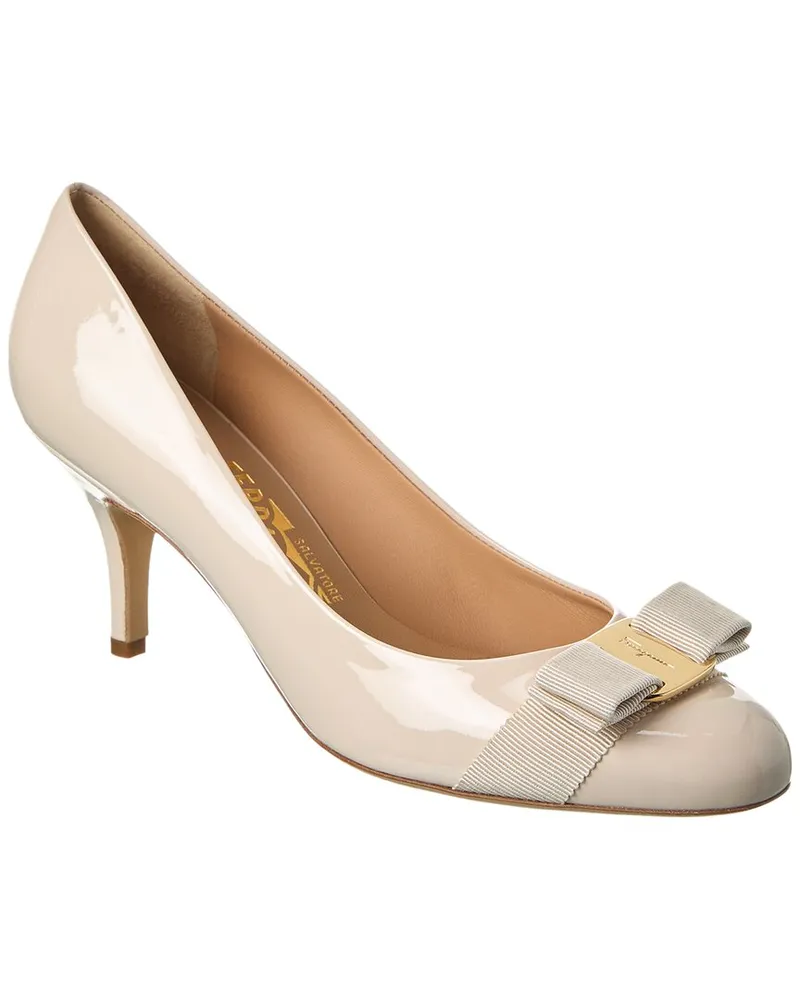 Ferragamo Carla Patent Pump Beige