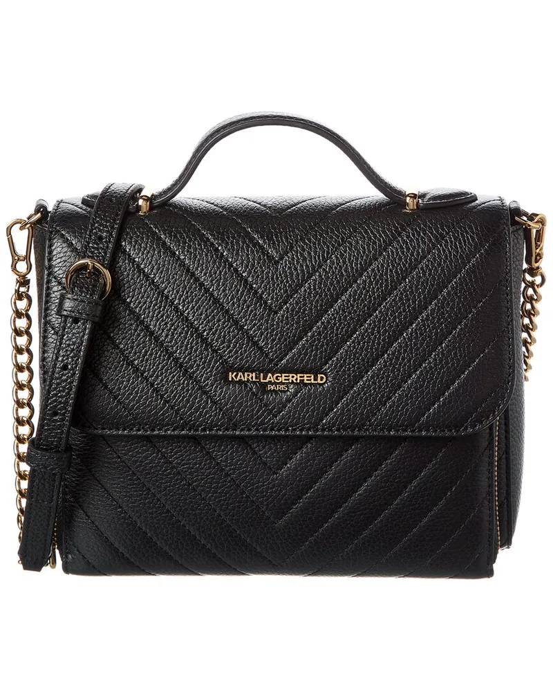 Karl Lagerfeld Charlotte Leather Crossbody Black