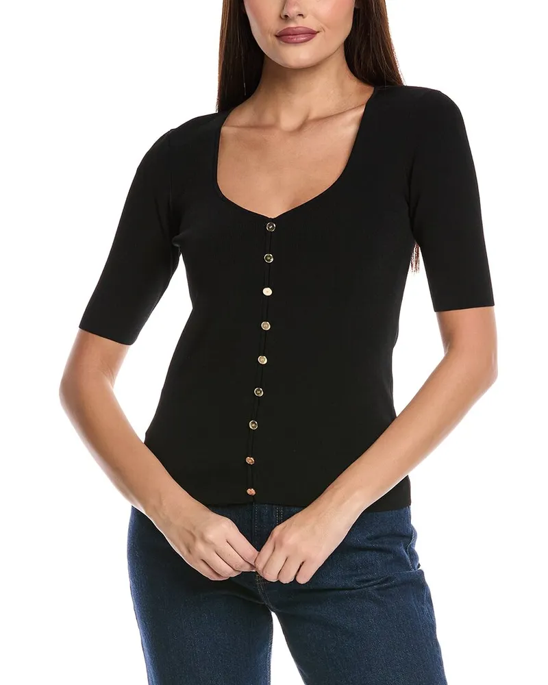Elie Tahari The Jessica Sweetheart Sweater Black