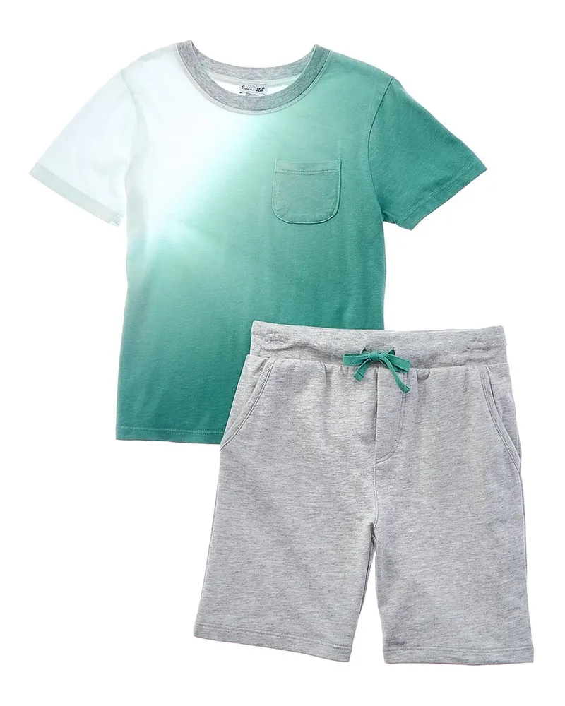 Splendid 2pc Cloud Walk T-Shirt & Short Set Green
