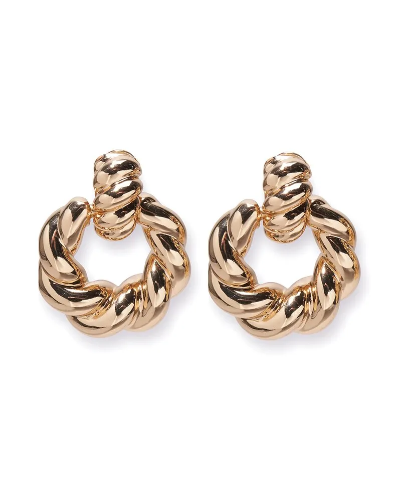 Carolina Herrera New York CZ Double Twist Door Knocker Earrings Nocolor