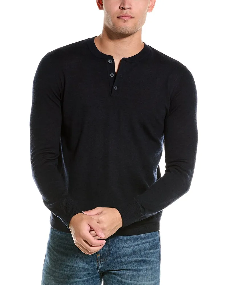 Bruno Magli Wool V-Neck Sweater Blue
