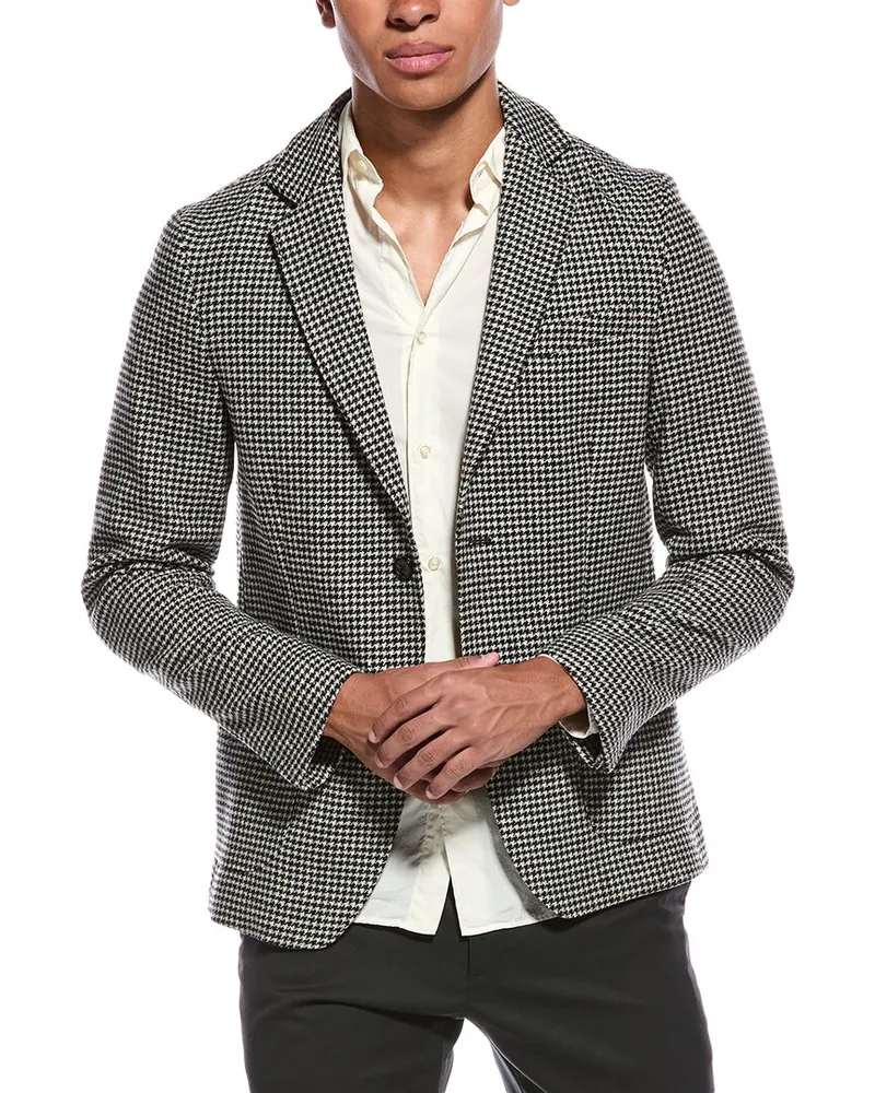 Officine Generale Puppytooth Wool Jacket Black